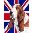 thumbnail image 1 of Basset Hound With English Union Jack British Flag Flag Garden Size, 1 of 1