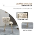 thumbnail image 5 of Velvet Dining Chairs Set of 2, Accent Chairs With Golden Metal Legs, Woven Upholstered, For Living Room/Bedroom/Kitchen, 5 of 14