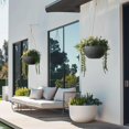 thumbnail image 5 of Hanging Planters for Indoor Plants, Medium Hanging Planters with Drain Holes, Outdoor Hanging Flower Pots, Matte Black, Honeycomb (10 Inch, Set of 2), 5 of 7