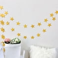 thumbnail image 5 of Xinyat Glitter Star Garland, Gold/Silver Metallic Finish Pre-Strung Banner for Birthday Party, Wedding & Room Decorations, 5 of 9