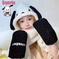 thumbnail image 2 of Sanrio Hello Kitty Cinnamoroll My Melody Kuromi-gorro de felpa de dibujos animados Kawaii, con capucha, a prueba de viento, bufanda, guantes, Invierno LIUWENJING unisex, 2 of 2