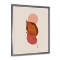 thumbnail image 2 of Designart 'A Red Full Moon Over Two Autumn Leaves' Modern Framed Art Print, 2 of 4
