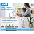 thumbnail image 2 of AMIR Soap Dispenser Hand Soap Dispenser Waterproof Liquid Soap Dispenser Automatic Soap Dispenser for Kitchen Bathroom Washroom Toilet Facial Cleanser Pink, 2 of 10