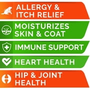 StrellaLab Omega 3 Chews for Dogs (180Ct) - Dog Itch Relief & Allergy Relief - Skin & Coat Supplement - Chicken Flavor