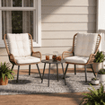 thumbnail image 5 of LAUSAINT HOME 3-Piece Patio Furniture Set, High Back Outdoor Bistro with Coffee Table & Beige Cushions for Garden or Deck, 5 of 9