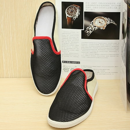 Summer Men's Mesh Slippers Backless Casual Flats Shoes Slip On Sport ...