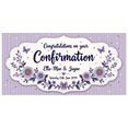 thumbnail image 6 of Yatrandify Floral Design Confirmation Banner Purple Theme Personalized Message Church Decoration Celebration, 6 of 7