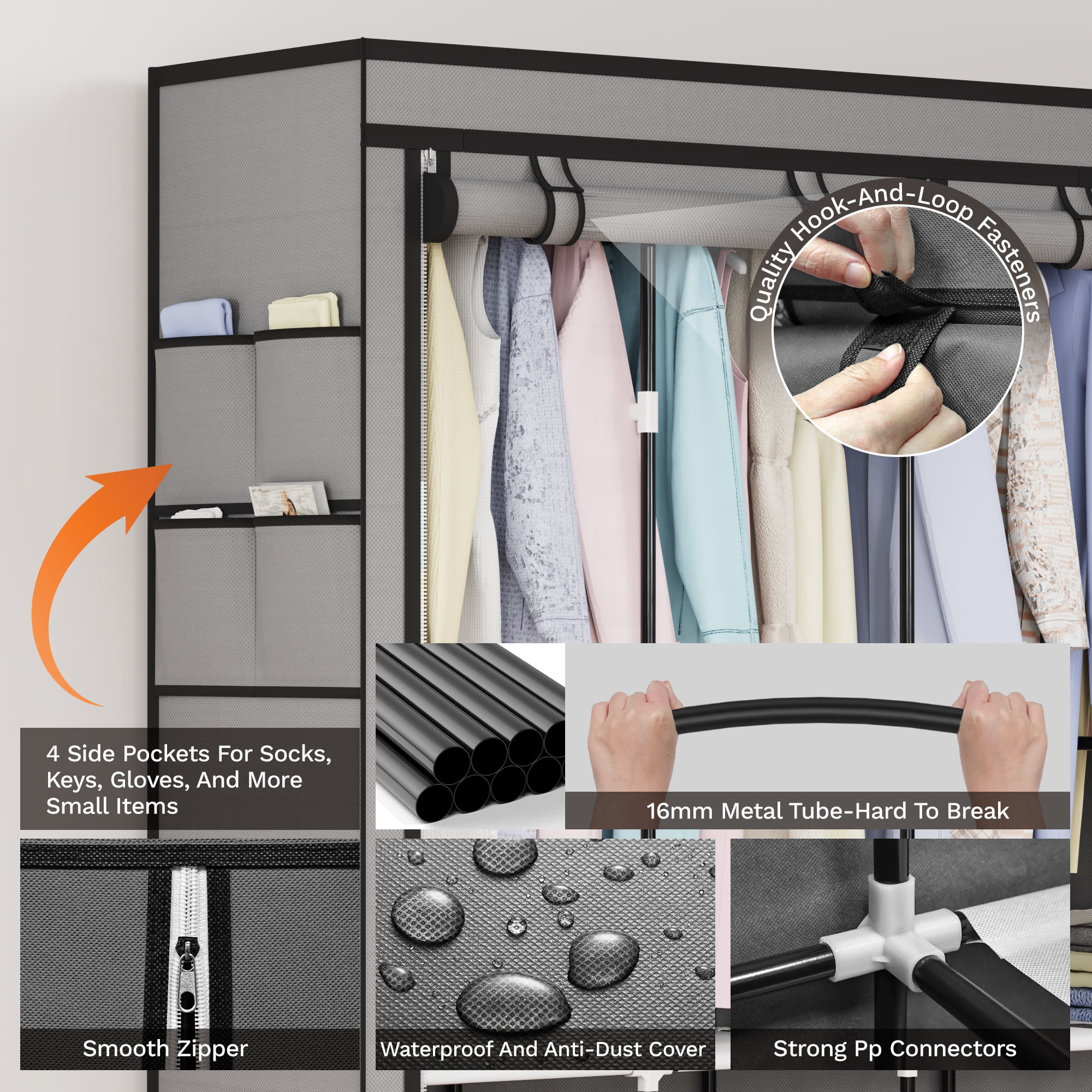 Riousery Portable Closet, 83 Inch Wardrobe Closet for Hanging