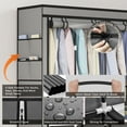thumbnail image 4 of Riousery Portable Closet, 83 Inch Wardrobe Closet for Hanging Clothes 10 Storage Organizer Shelves, Grey, 4 of 6