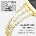 thumbnail image 4 of Dwitch Compatible with Apple Watch Band 41mm 40mm 38mm Women Girls, Slim Dressy Glitter Bling Diamonds Jewelry Metal Bracelet for iWatch Series 9 8 7 SE 6 5 4 3 2 1,Gold, 4 of 4