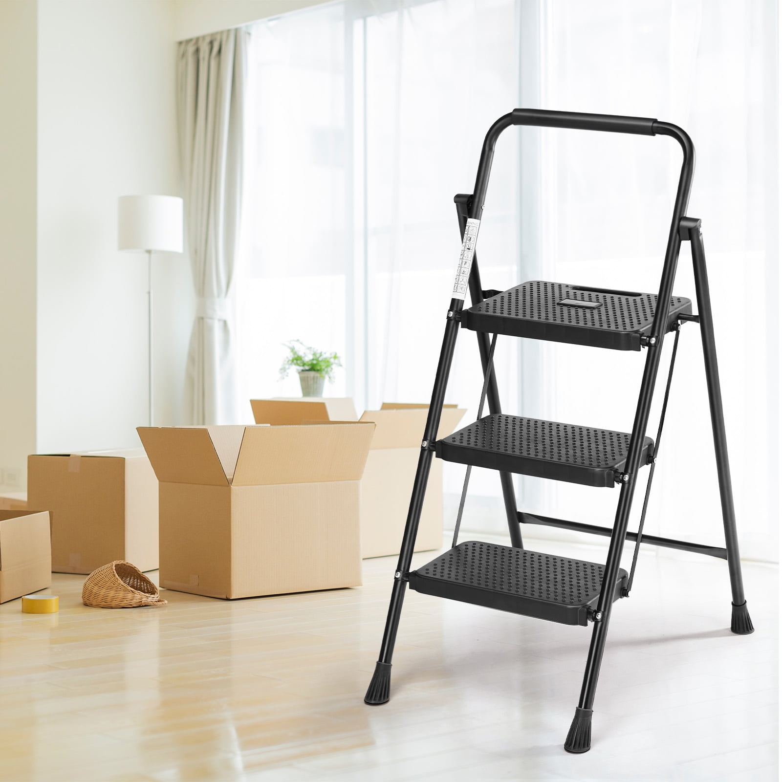 Gianna 3 Step Ladder, Step Stool for Adults,3 Step Ladder Folding Step Stool with Wide Anti-Slip Pedal Ergonomic Design