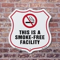 thumbnail image 4 of No Smoking Shield Label Set This Is A Smoke Free Facility 12 inch X 12 inch Shield-Shaped Rust-Free Aluminum Metal Sign Weather Resistant, UV Protected for Workplace Made in the USA, 4 of 7