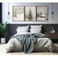 thumbnail image 4 of Hieng Winter Snow Scene Wall Art Vintage Christmas tree Old Red Barn Canvas Prints Forest Landscape Snow Painting Pictures Winter Trees Farmhouse Aesthetics Posters Wall Decor Unframed, 4 of 6