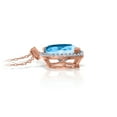 thumbnail image 2 of Galaxy Gold 14K Solid Rose Gold 24" Necklace with Natural Diamonds and a Marquise-Shaped Blue Topaz, 14"-24" Sizes, December Birthstone, Symbol of Calm, 2 of 3