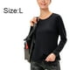 thumbnail image 2 of Camiseta de entrenamiento de manga corta para mujer, camiseta de yoga, camiseta de fitness elástica atlética, color negro, L,, 2 of 7