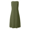 thumbnail image 5 of Summer Dresses For Women Casual Sleeveless Linen Flowy Beach Dress With Pockets, 5 of 5