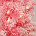 thumbnail image 2 of Northlight 4' Prelit Artificial Christmas Tree Slim Flocked Pine - Clear Lights, 2 of 3