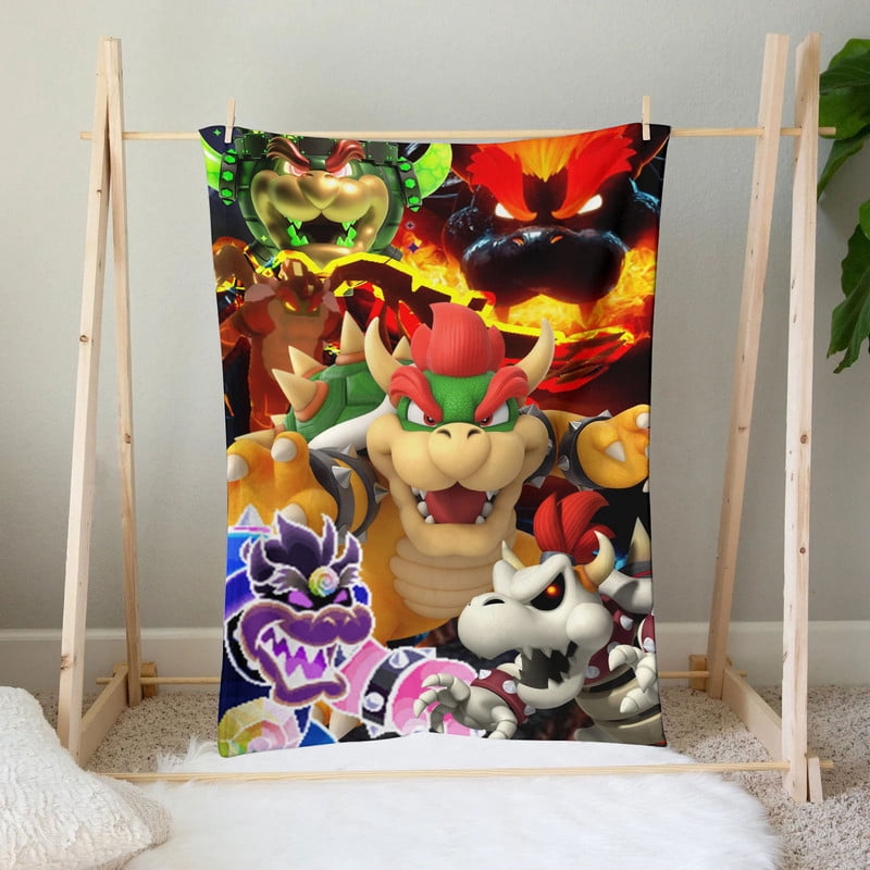 Bowser Anti Pilling Flannel Blanket Gifts for Fans Lover Girls Boys Women Present Hoodie Him Bed 30"x40"