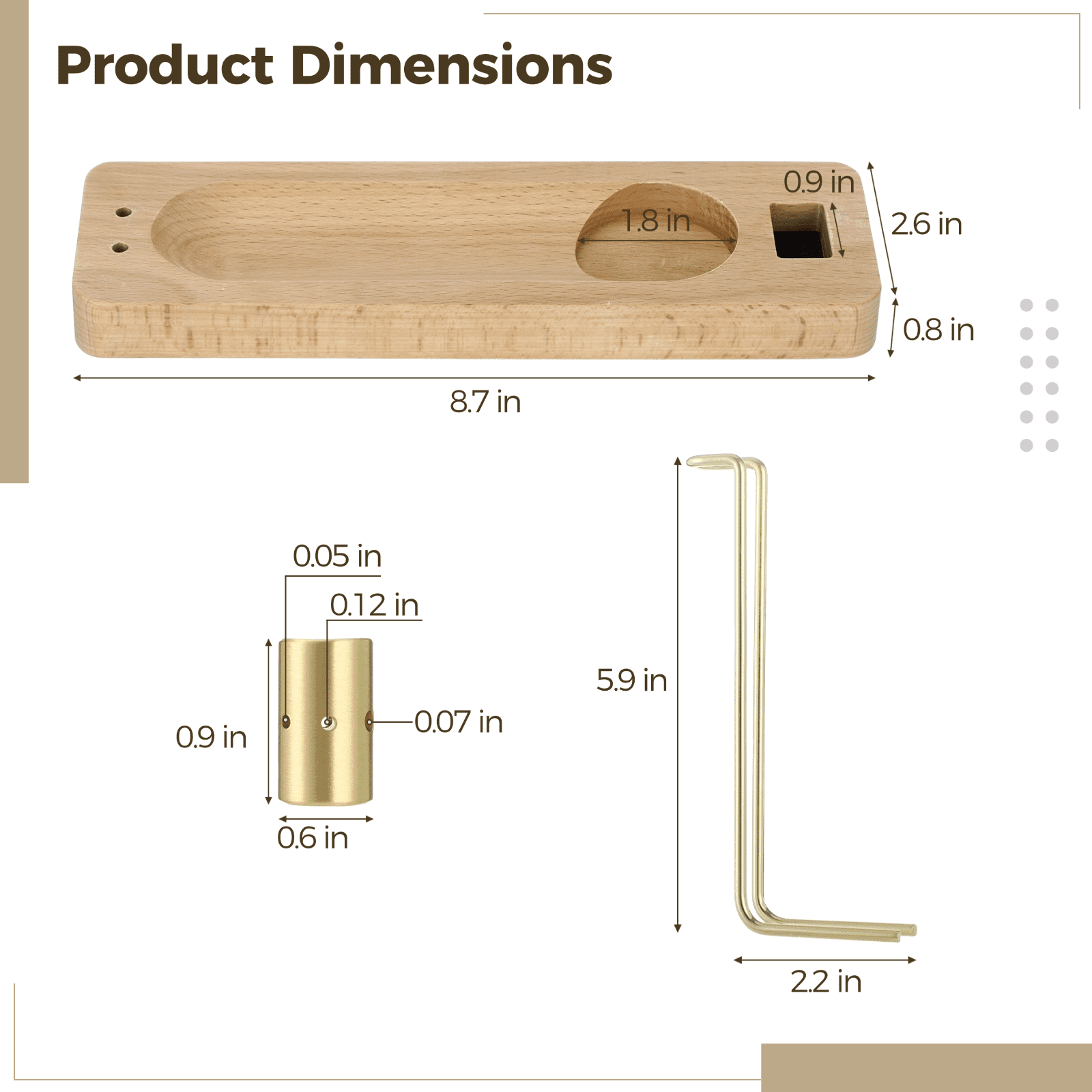 4 in 1 Incense Burner, Metal Stick Holder with Ash Catcher, Solid Wood Base for Holy Wood, Sage Sticks, Incense Sticks & Candles, Ideal for Yoga Meditation, Home Aromatherapy & Housewarming Gift