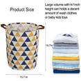 thumbnail image 3 of kids Laundry Basket, 19.7" Large Capacity Collapsible Round Storage Bin /Large Storage Basket /Clothes Laundry Hamper /Toy Storage Bin for Kids Baby Girl Boy Bedroom Bathroom ( Yellow-Blue Triangle ), 3 of 7