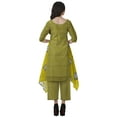 thumbnail image 4 of Moomaya Asymmetric Kurti With Pant Set Women Printed Chanderi Partywear Clothing, 4 of 6