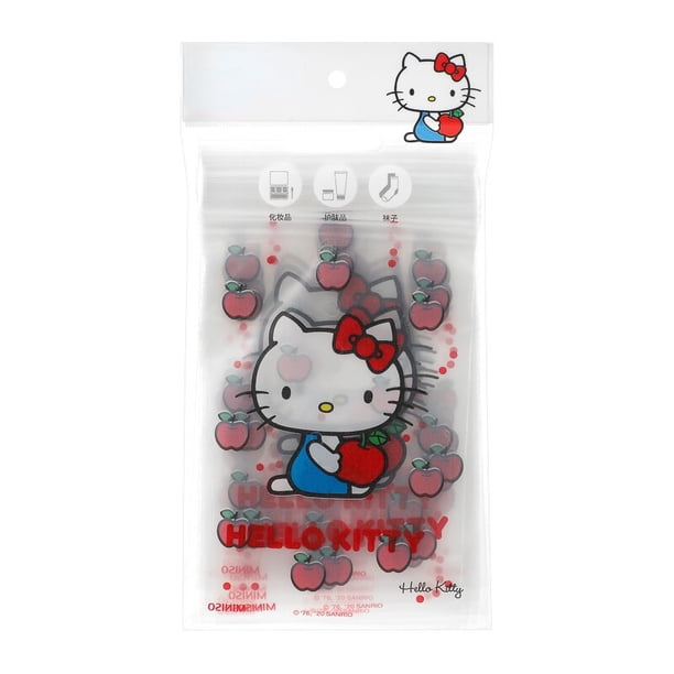 Bolsa con cierre hermético de Hello Kitty, bolsa de plástico transparente autoadhesiva para joyería, dulces, cocina, conservación de alimentos, resellable