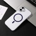 thumbnail image 2 of KAIYANG Funda magnética para iPhone 16 compatible con MagSafe de 1,0 mm, carcasa trasera ultrafina de PC, color verde, morado y multicolor, 2 of 5
