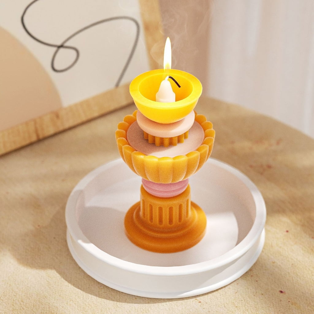 Aurgiarme Silicone Candle Making Molds Candle Base Moulds Suitable for Craft Enthusiasts Seeking Unique Home and Party Decorations
