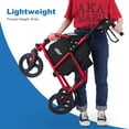thumbnail image 5 of Zler 3 Wheel Walker for Seniors, Lightweight Aluminum Folding 8'' Wheel Rollator Walker with Height Adjustable Handles and Storage Bag Red, 5 of 7