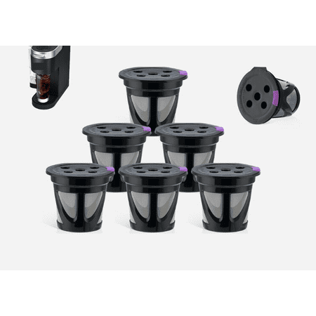 

Multistream 6 PC Keurig K-Supreme Plus Refillable Capsules Filter Pods Reusable Smart 5 hole