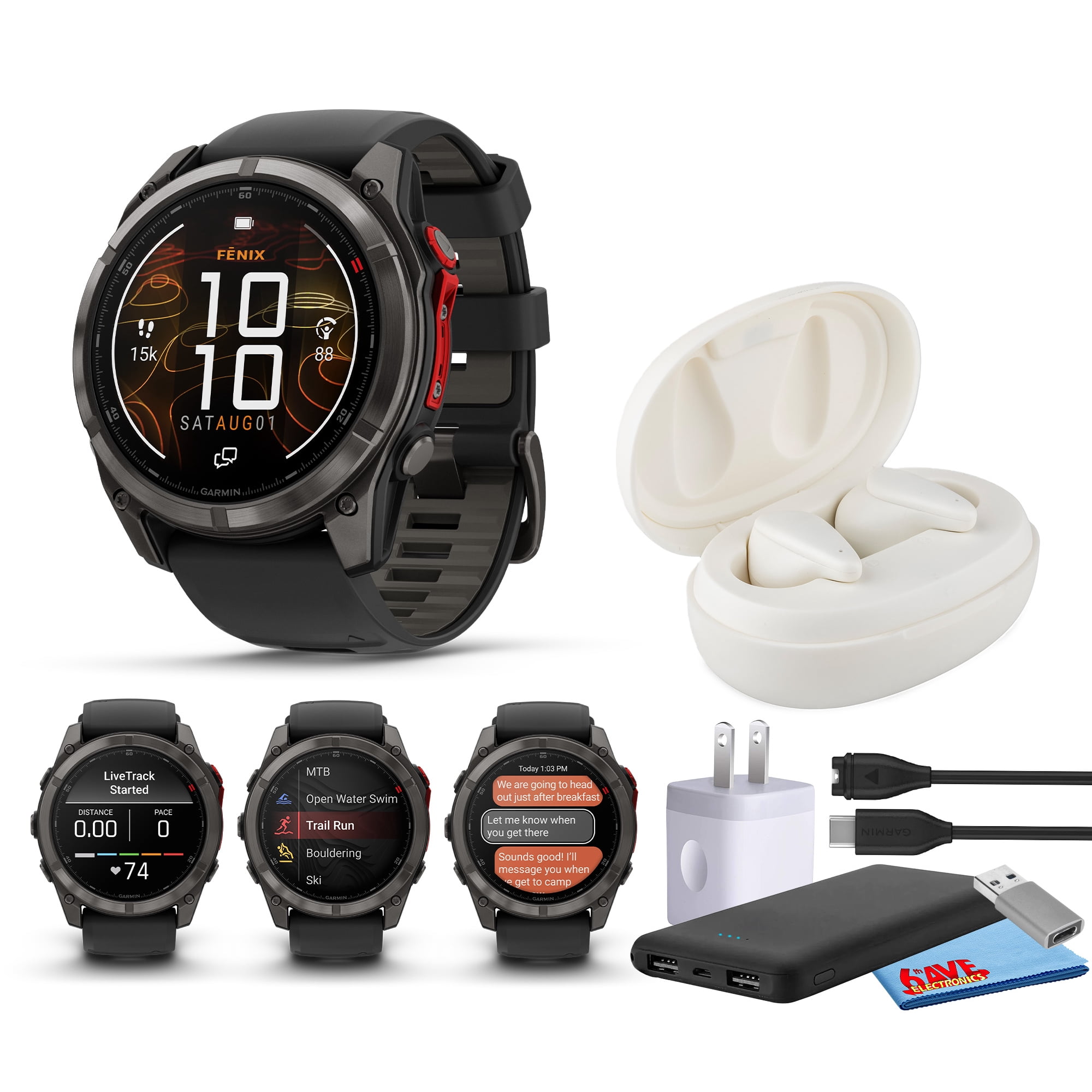 Garmin Fenix 8 Pro Multisport GPS Smartwatch | 51mm MicroLED, Sapphire Titanium, inReach