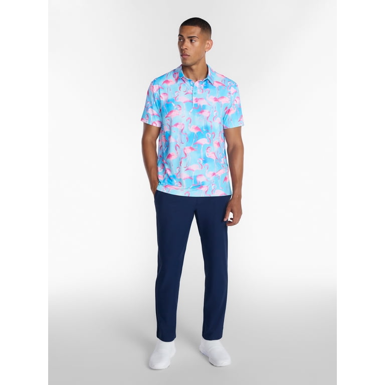 Birdie Bound Men's Artsy Flamingos Polo Shirt photo 2