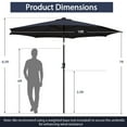 thumbnail image 2 of Costway 10 FT 112 LED Solar-Lighted Patio Table Market Umbrella Crank Tilt Outdoor Navy, 2 of 10