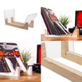 thumbnail image 2 of Vinyl Record Storage Holder Large Capacity Display Stand With Clear Acrylic Ends Modern Solid Wooen Lp Albums Deskop Premium Sturdy Rack, 2 of 5