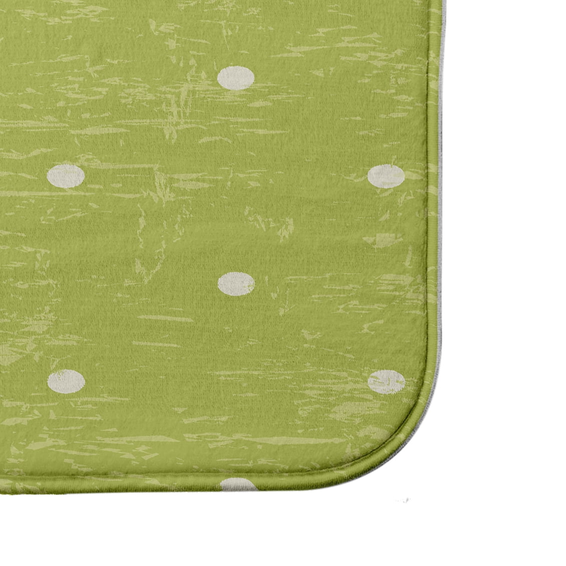 Simply Daisy 24" x 17" Plush Microfiber Green Dorothy Dot Bath Mat