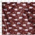 thumbnail image 4 of Soimoi Brown Poly Georgette Fabric Falling Star & Polar Bear Animal Decor Fabric Printed Yard 52 Inch Wide, 4 of 5