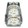 thumbnail image 2 of Excavator and Mountain White Pattern Cute School Backpack Bag with Padded Back and Adjustable Shoulder Straps 16.9 X 12.6 X 5.9 Inches, 2 of 5