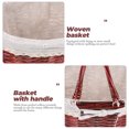 thumbnail image 6 of WASHWEPE 1 Pc Crafted Portable Fruit Basket Vintage Tote For Picnics Home Storage Handmade Design Dark Brown, 6 of 8