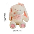 thumbnail image 2 of 11 Inch Rabbit Stuffed Animal Plush Toy Cute Bunny Doll with Butterfly Accents for Home Decor Car Travel Camping and Holiday Party Gifts, White Pink, 2 of 4