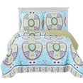 thumbnail image 1 of Nyah Luxury Microfiber King/Calking Size, Over-Sized 3pc Quilt Set, 110-Inch Wide x 96-Inch Long Coverlet, 1 of 4