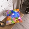 thumbnail image 3 of Velvet Decorative Throw Pillow Covers Set of 2, Soft Square Cushion Cover with Invisible Zipper Geometries Squares Cubes Printing, 18"x18", 3 of 7