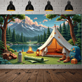 thumbnail image 2 of Scenic View Camping Banner Tent Nature Adventure Lake Mountains for Outdoor Event Hiking Trip Travel, 2 of 9