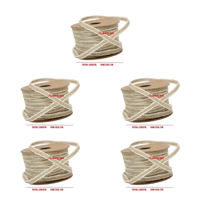 Advancent 10 m/rollo de cuerda de arpillera, cinta de embalaje de regalo, decoración rústica para fiesta de boda, tira de arpillera DIY Type2