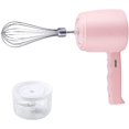 thumbnail image 1 of Ny 2 i 1 mini elvisp, med vitlökshackare, USB uppladdningsbar löstagbar handhållen äggvisp, bra hjälpreda i köket för att göra kakor (rosa), 1 of 5