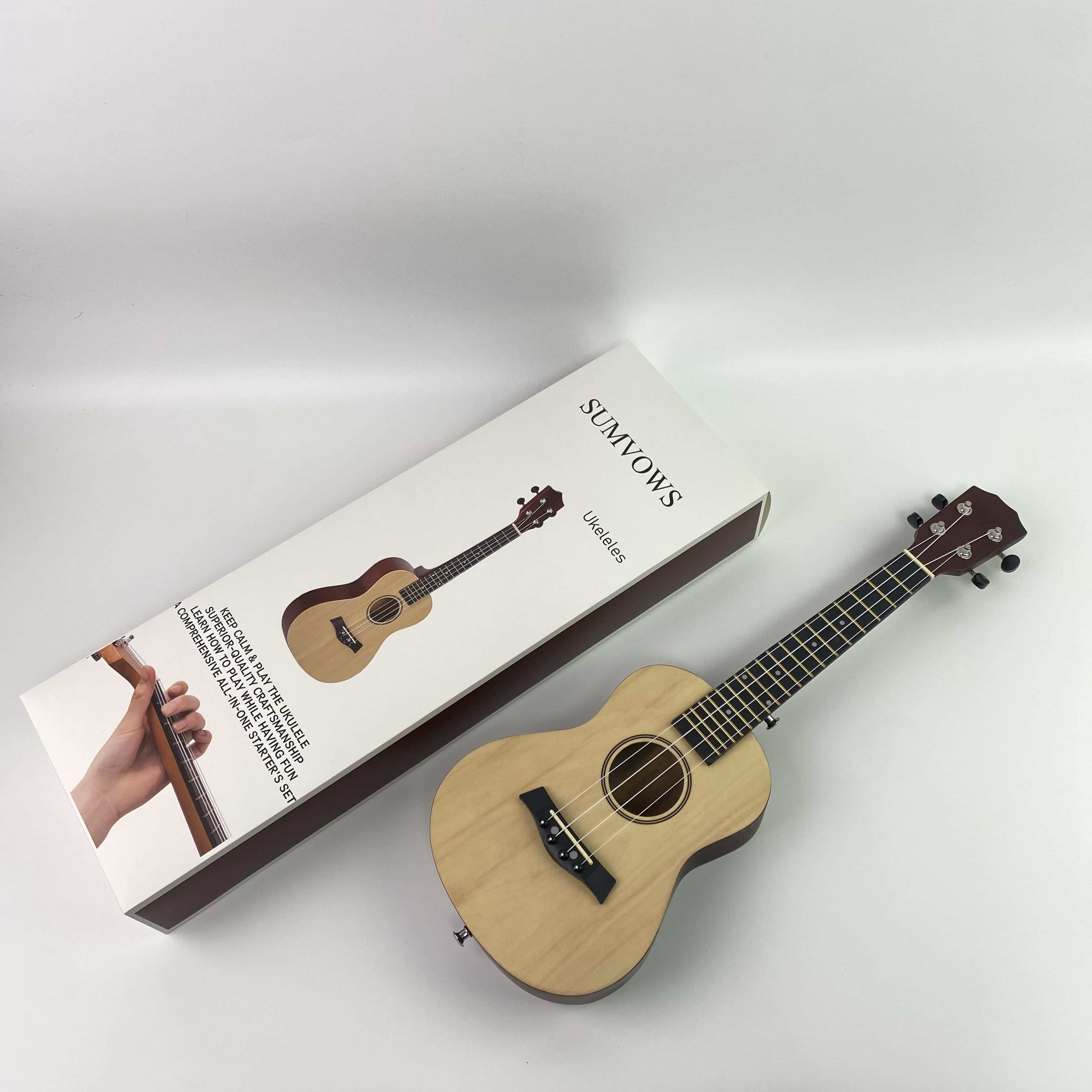 SUMVOWS Ukeleles - 21 Inch w/String Mahogany Soprano Ukulele