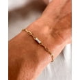 thumbnail image 2 of Baguette CZ Diamond Gold plated Bracelet chain,wedding,valentine gift For Her, 2 of 5