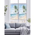 thumbnail image 4 of No Glue Heat Blocking Window Flims, Summer Beach Palm Tree Window Privacy Film Frosted, Blue Coastal Tropical Ocean Peep-proof Door Windows Tint for Bathroom, Dormitory, 17.7 x 78.7 Inches, 4 of 9