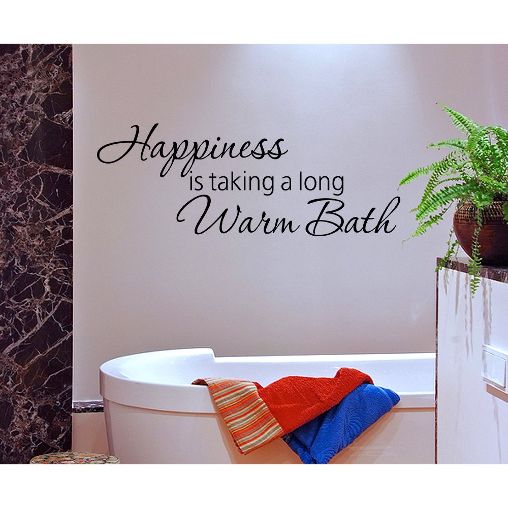 Happiness Is Taking A Long Warm Bath Vinyl Wall Decal Quotes Sticker