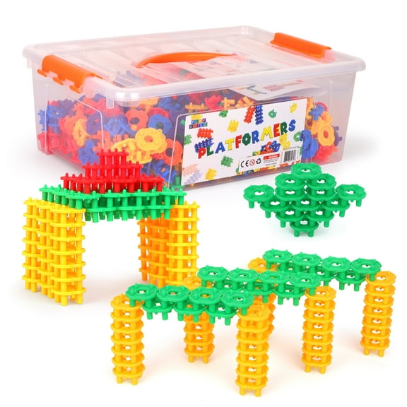 Play Build Platformers Building Plastic Toys. STEM Building Toy for School, Toddler Play, Activities, Fine Motor Skill Development. Snap Together Toys Ages 3+.