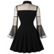 thumbnail image 3 of Vestido vintage de cóctel gótico de manga larga con campana de malla y ojo de cerradura para mujer, vestido de primavera 2023, 3 of 6